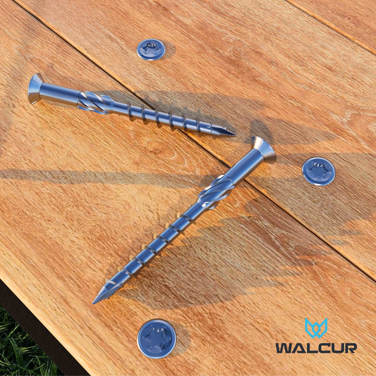 Vis Pour Terrasse 5.0x 60 mm A2 Inox Vis Autoperforante Pack 200 avec 2 Embouts Torx