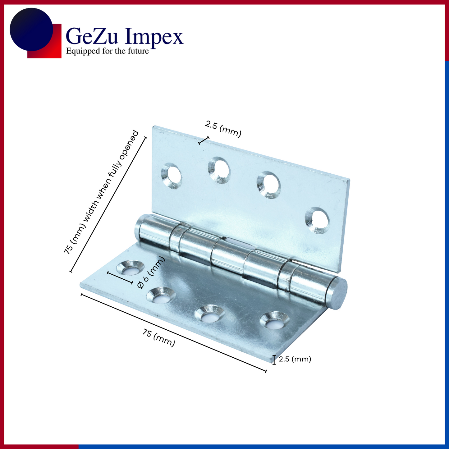 75 x 75 mm / Electroplated