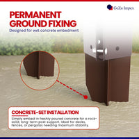 Support de Poteau à Sceller Swift Clamp 75x75mm Revêtement Poudre
