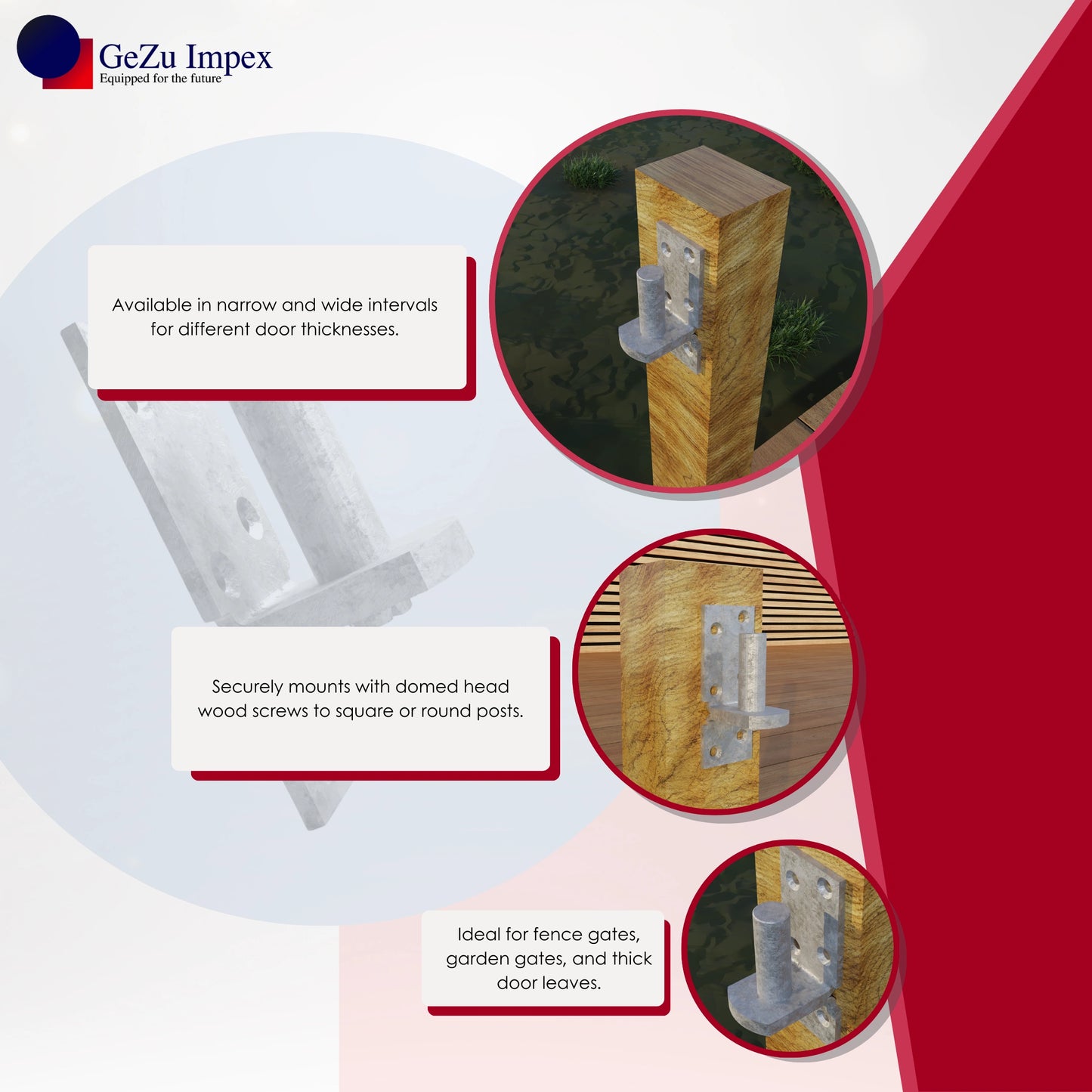 heavy duty gate hinges hook and band adjustable door for wood small for stainless steel internal Galvanised strap Clamp on Plate Ball Bearing Timber butt