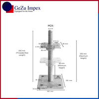 M24, Height upto 250 mm, 80 x 80 mm / Hot Dip Galvanised