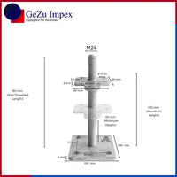 M24,Height upto 150 mm, 80 x 80 mm / Hot Dip Galvanised