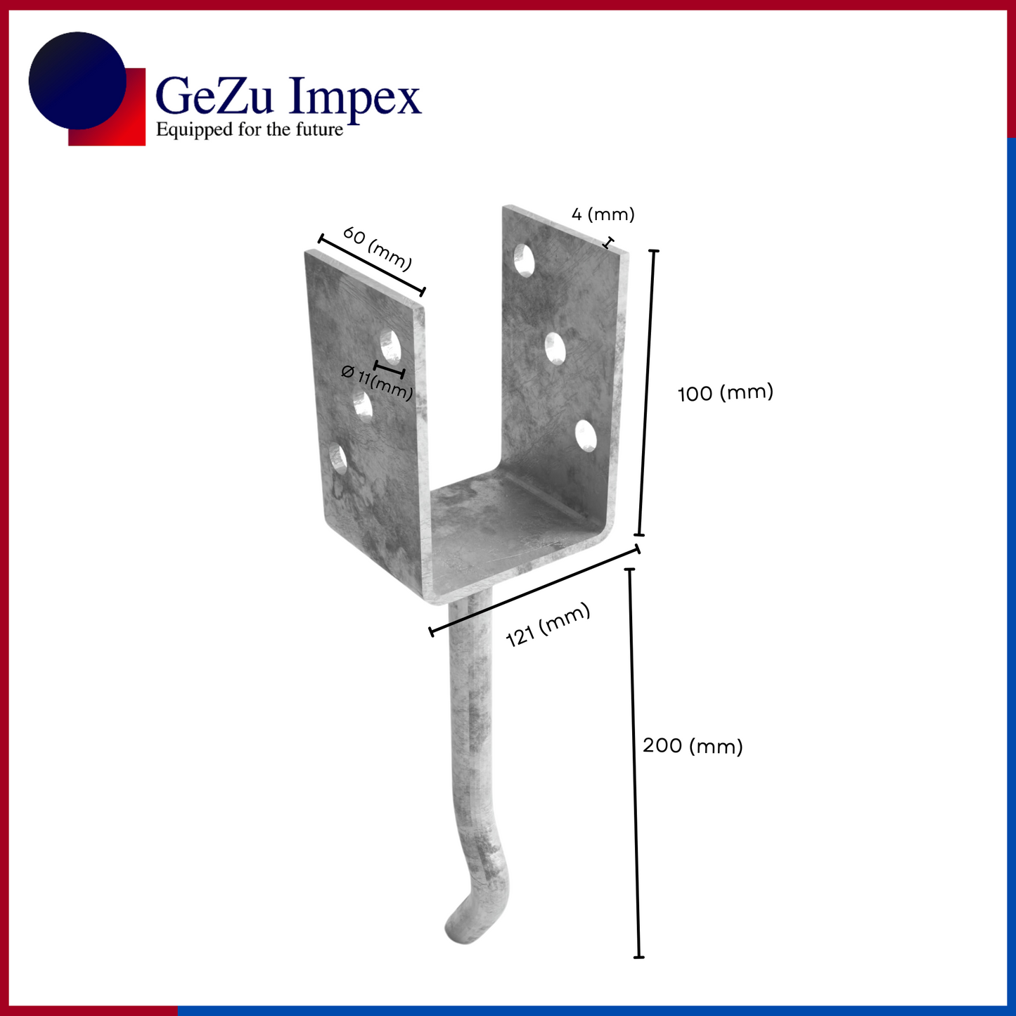 121 x 300 x 60 x 4 mm / Hot Dip Galvanised