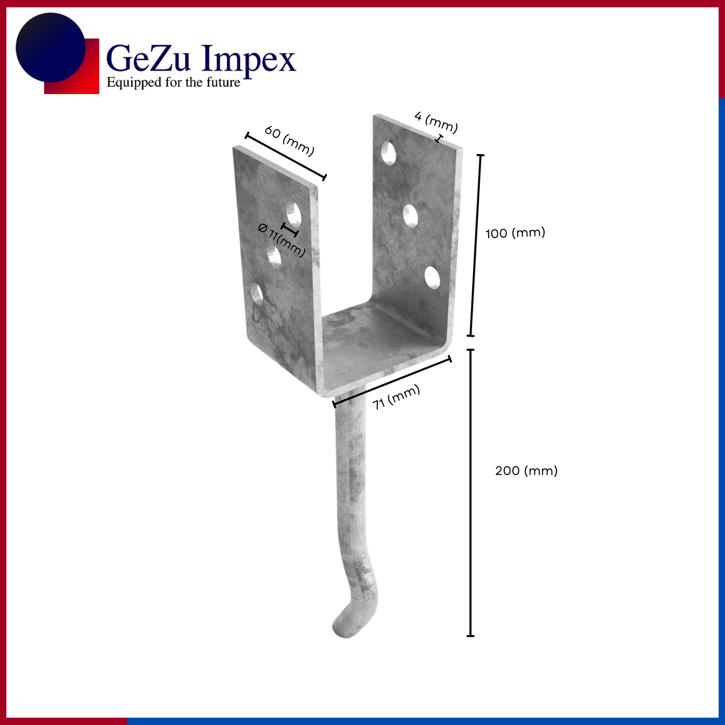 71 x 300 x 60 x 4 mm / Hot Dip Galvanised