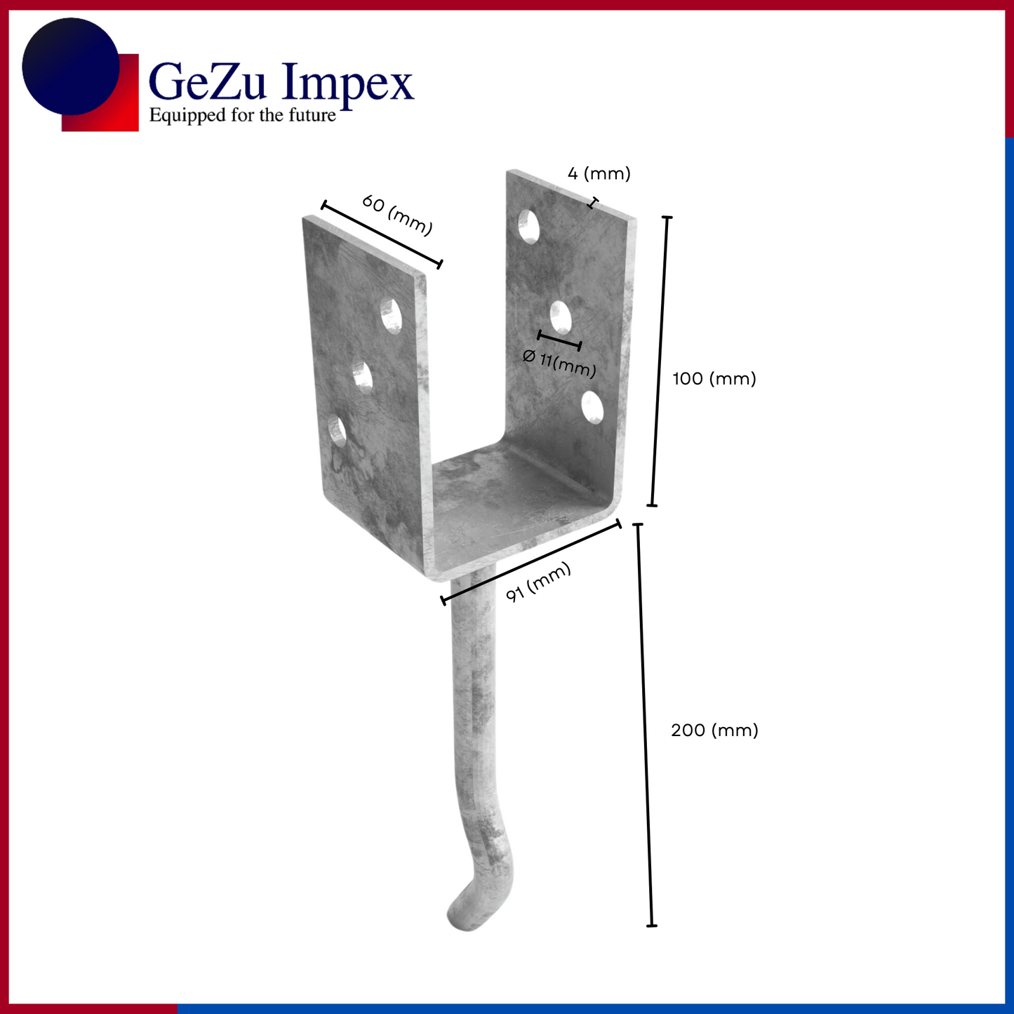 91 x 300 x 60 x 4 mm / Hot Dip Galvanised