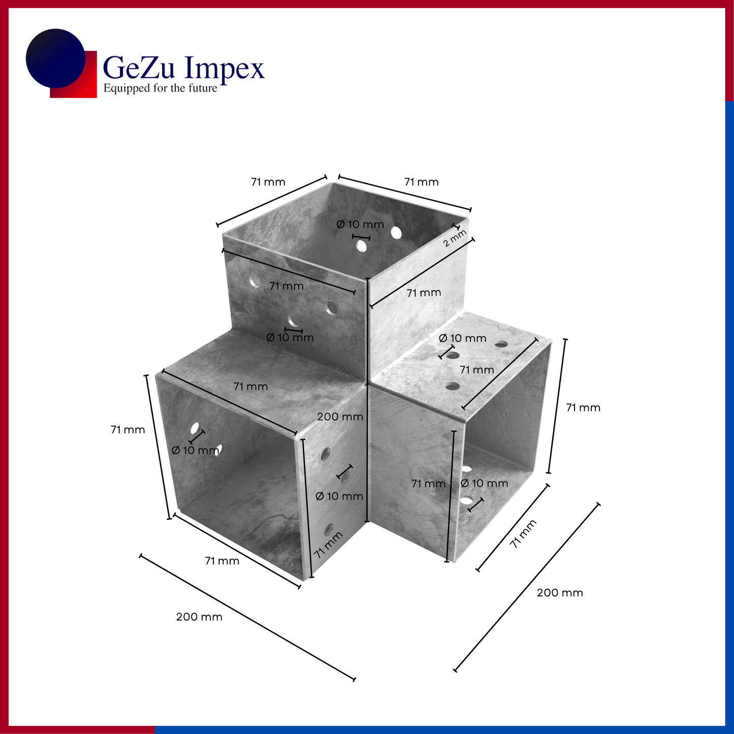 70 x 70 mm / Hot Dip Galvanised