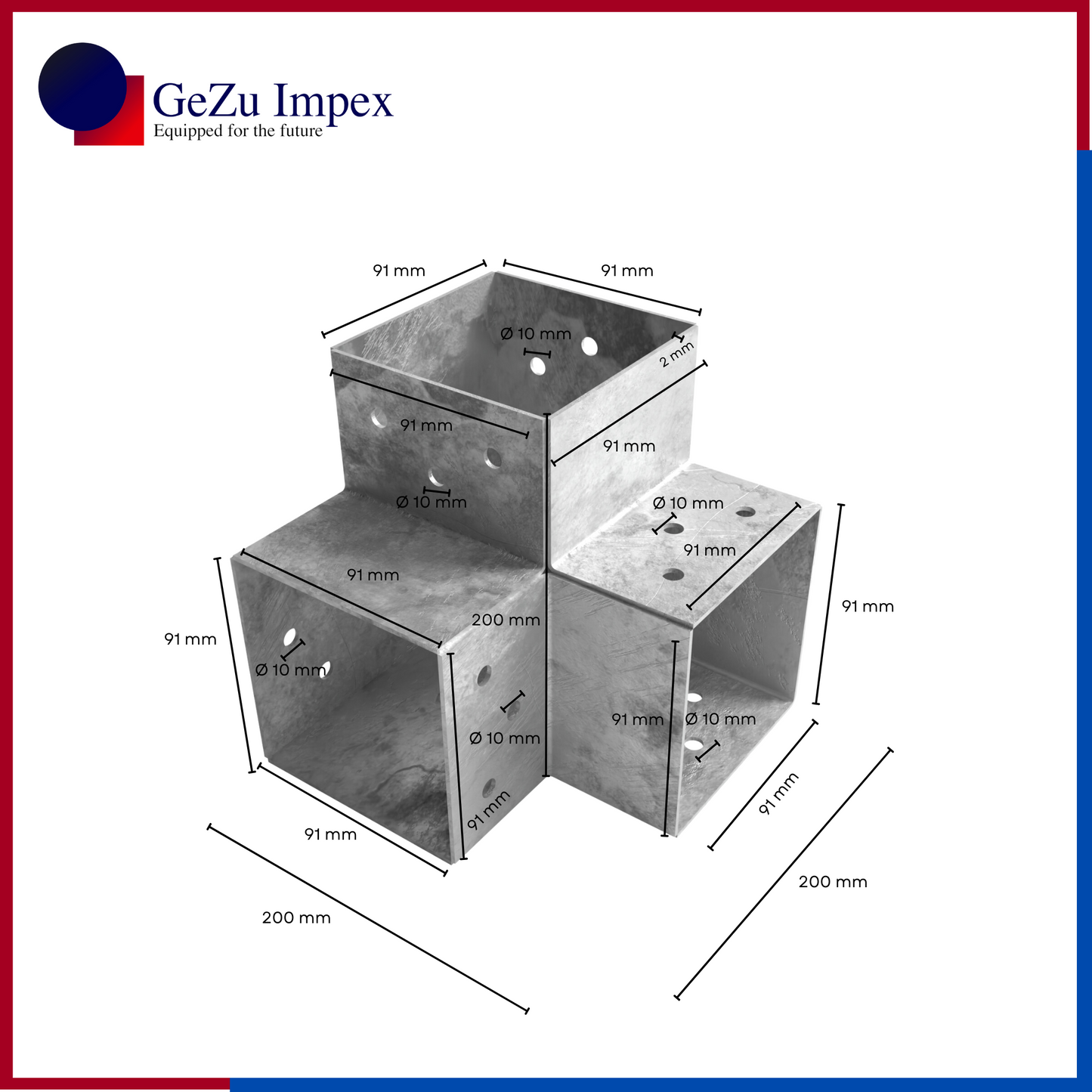 90 x 90 mm / Hot Dip Galvanised
