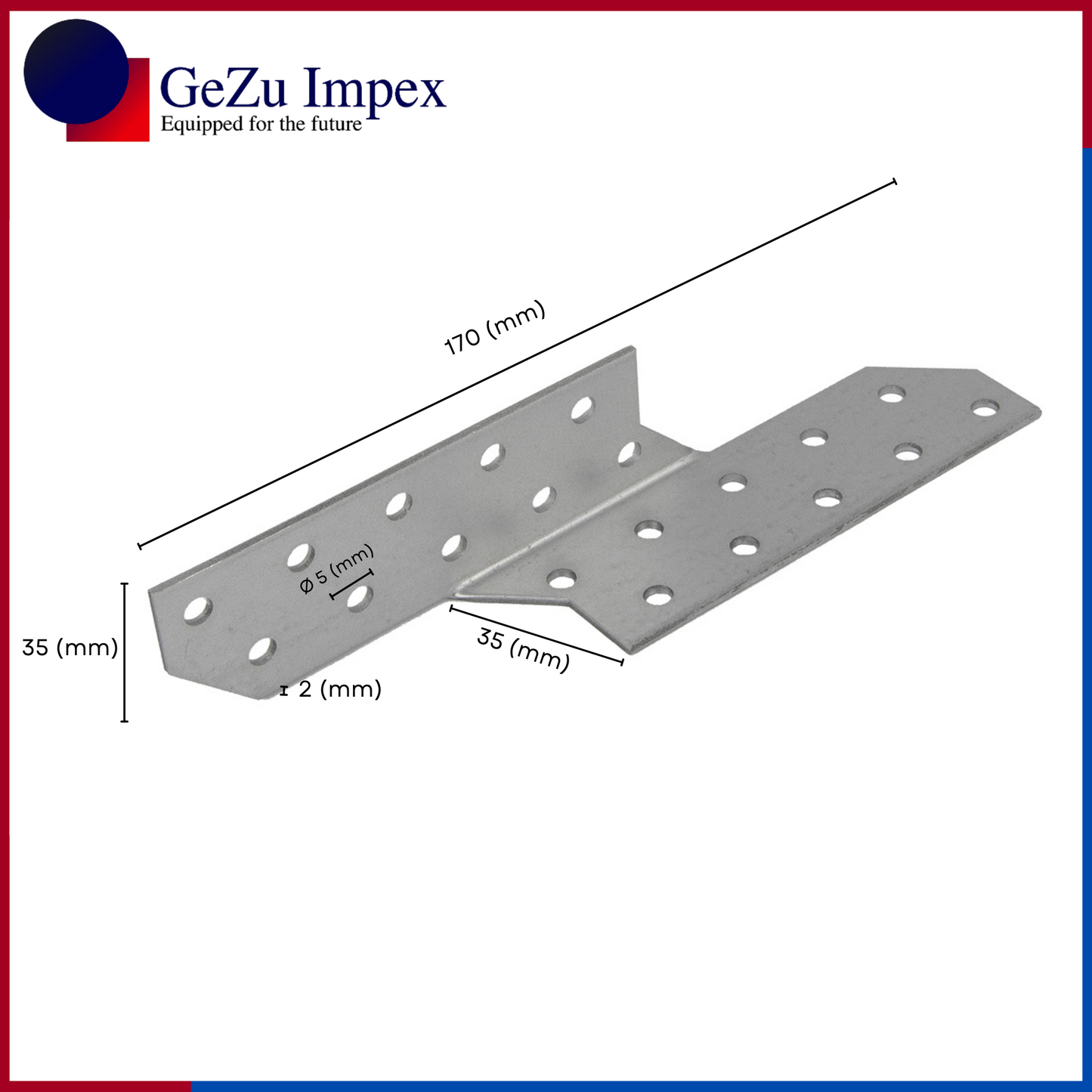 35 x 35 x 170 x 2 mm left / Pre-Galvanised