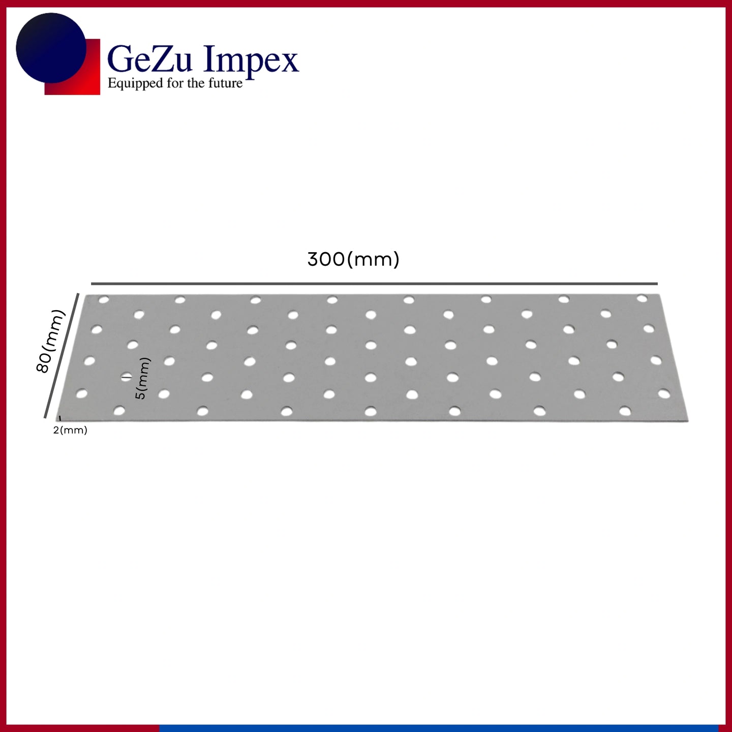 80 x 300 x 2 mm / Pre-Galvanised